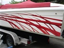 graphics continued into the bottom paint, this boat is kept in the water all season